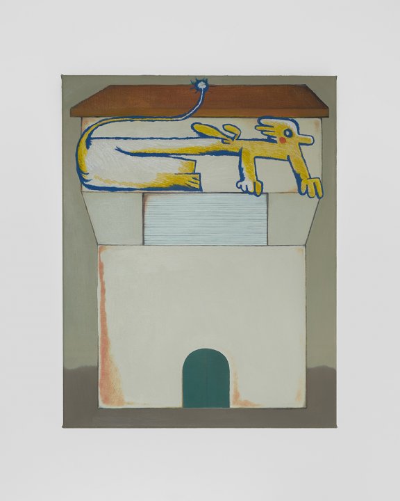 Mirak Jamal, <em>Gatekeeper</em>, 2018, Oil, oil pastel, pencil on linen, 90 x 70 cm HEFTI_DSF3906%20painting%20middle%20v2%2045%20web_0